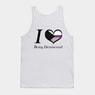 I Heart Being Demisexual Design Pride Flag Colored Heart Tank Top